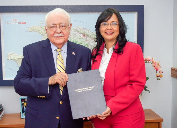 ONAPI entrega denominación de origen Larimar Barahona al Ministerio de Energía y Minas